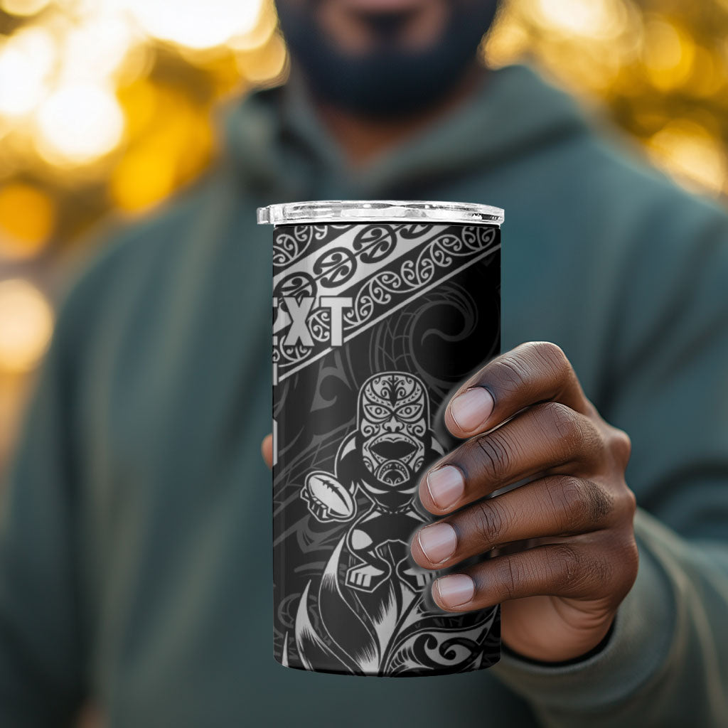Custom Rugby New Zealand South Africa 4 in 1 Can Cooler Tumbler Maori Tiki Springboks Together
