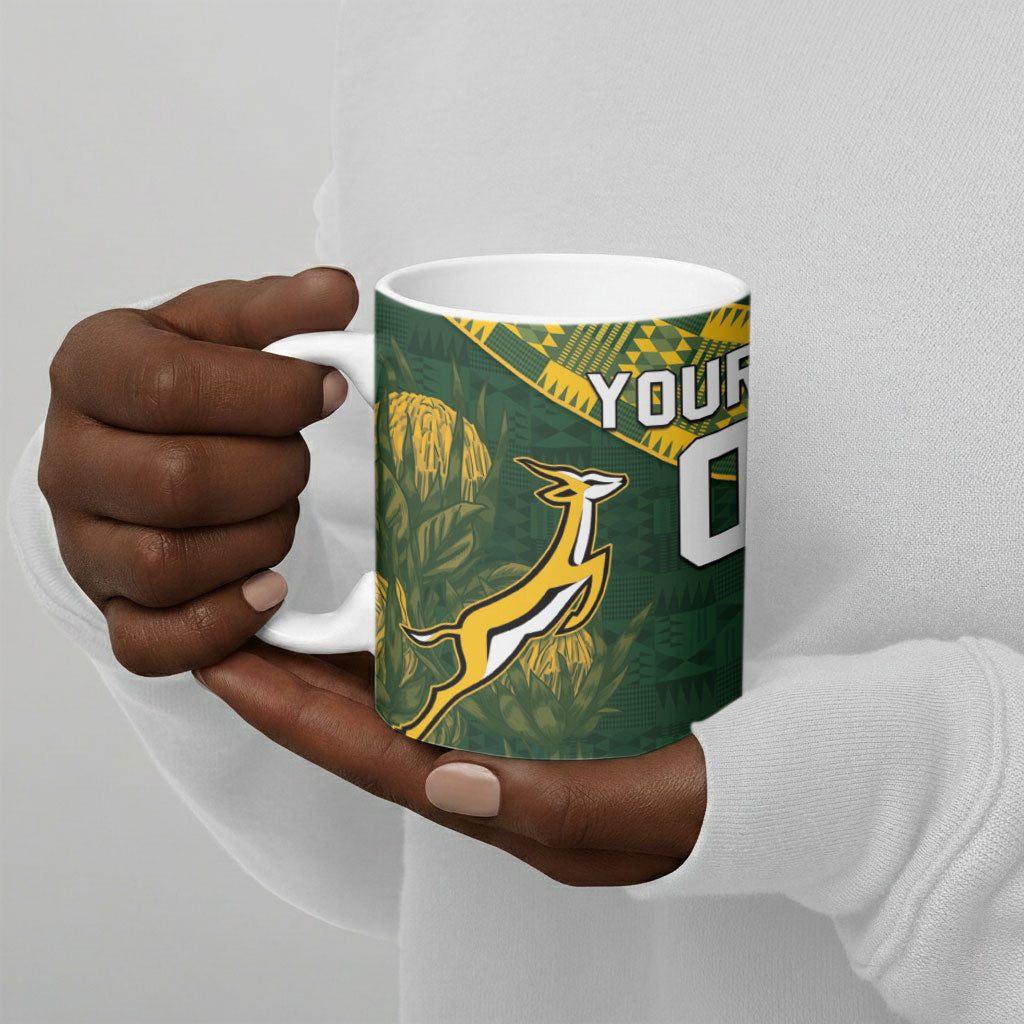 Custom Rugby New Zealand South Africa Ceramic Mug Maori Tiki Springboks Together