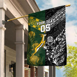 Custom Rugby New Zealand South Africa Garden Flag Maori Tiki Springboks Together