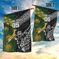 Custom Rugby New Zealand South Africa Garden Flag Maori Tiki Springboks Together