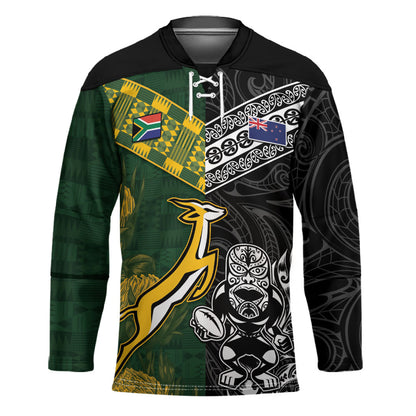 Custom Rugby New Zealand South Africa Hockey Jersey Maori Tiki Springboks Together