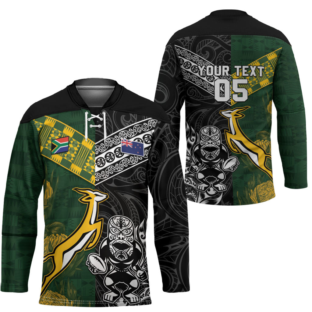 Custom Rugby New Zealand South Africa Hockey Jersey Maori Tiki Springboks Together