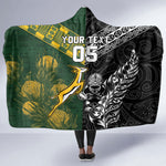 Custom Rugby New Zealand South Africa Hooded Blanket Maori Tiki Springboks Together