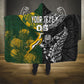 Custom Rugby New Zealand South Africa Hooded Blanket Maori Tiki Springboks Together