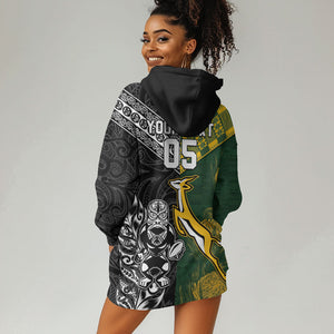 Custom Rugby New Zealand South Africa Hoodie Dress Maori Tiki Springboks Together