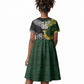 Custom Rugby New Zealand South Africa Kid Short Sleeve Dress Maori Tiki Springboks Together