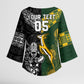 Custom Rugby New Zealand South Africa Kimono Sleeve Blouse Maori Tiki Springboks Together