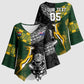 Custom Rugby New Zealand South Africa Kimono Sleeve Blouse Maori Tiki Springboks Together