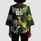 Custom Rugby New Zealand South Africa Kimono Sleeve Blouse Maori Tiki Springboks Together