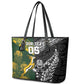 Custom Rugby New Zealand South Africa Leather Tote Bag Maori Tiki Springboks Together