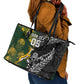 Custom Rugby New Zealand South Africa Leather Tote Bag Maori Tiki Springboks Together