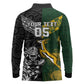 Custom Rugby New Zealand South Africa Long Sleeve Polo Shirt Maori Tiki Springboks Together