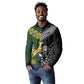 Custom Rugby New Zealand South Africa Long Sleeve Polo Shirt Maori Tiki Springboks Together