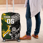 Custom Rugby New Zealand South Africa Luggage Cover Maori Tiki Springboks Together