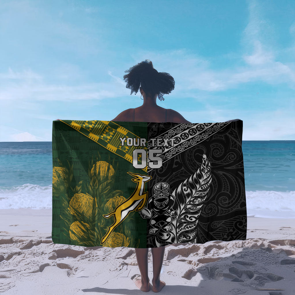 Custom Rugby New Zealand South Africa Sarong Maori Tiki Springboks Together