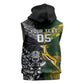 Custom Rugby New Zealand South Africa Sleeveless Zip Hoodie Maori Tiki Springboks Together