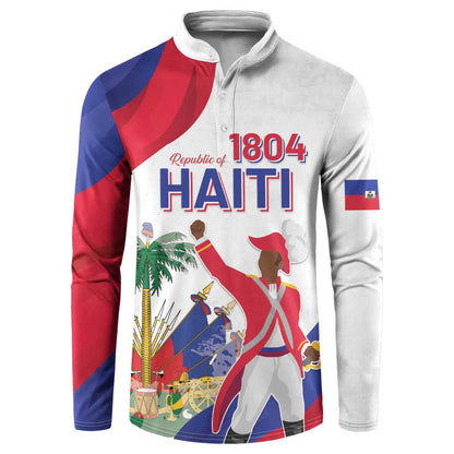 Personalised Haiti 222nd Anniversary Independence Day Button Sweatshirt