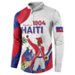 Personalised Haiti 222nd Anniversary Independence Day Button Sweatshirt