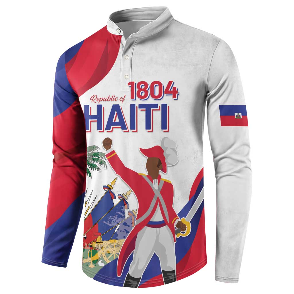Personalised Haiti 222nd Anniversary Independence Day Button Sweatshirt
