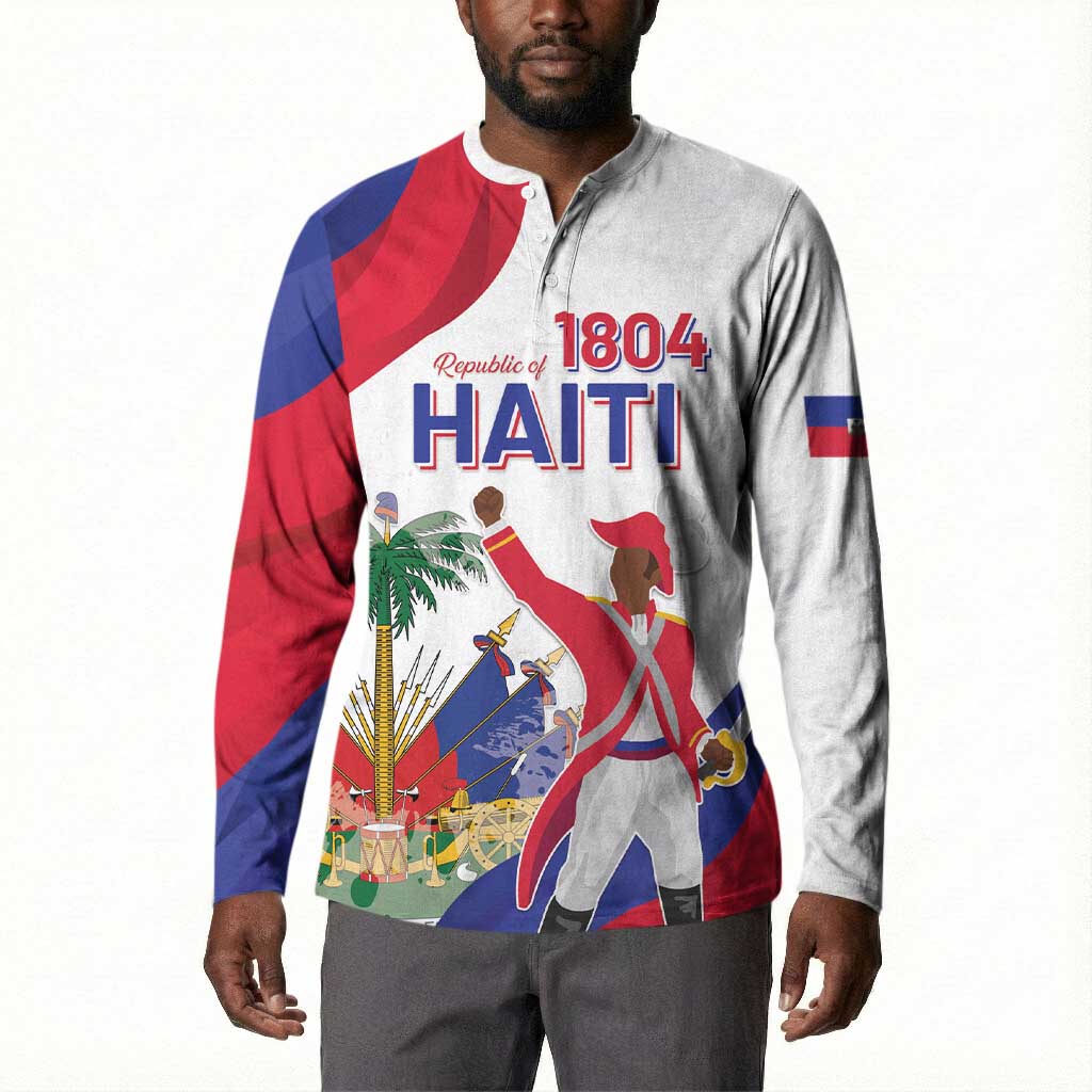 Personalised Haiti 222nd Anniversary Independence Day Button Sweatshirt