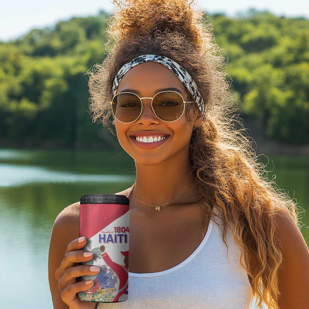 Haiti 222nd Anniversary Independence Day 4 in 1 Can Cooler Tumbler - African Pride
