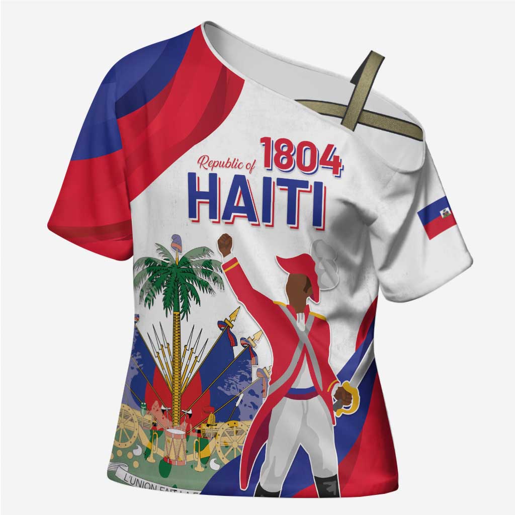 Personalised Haiti 222nd Anniversary Independence Day Cross Shoulder Shirt