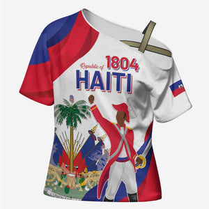 Personalised Haiti 222nd Anniversary Independence Day Cross Shoulder Shirt