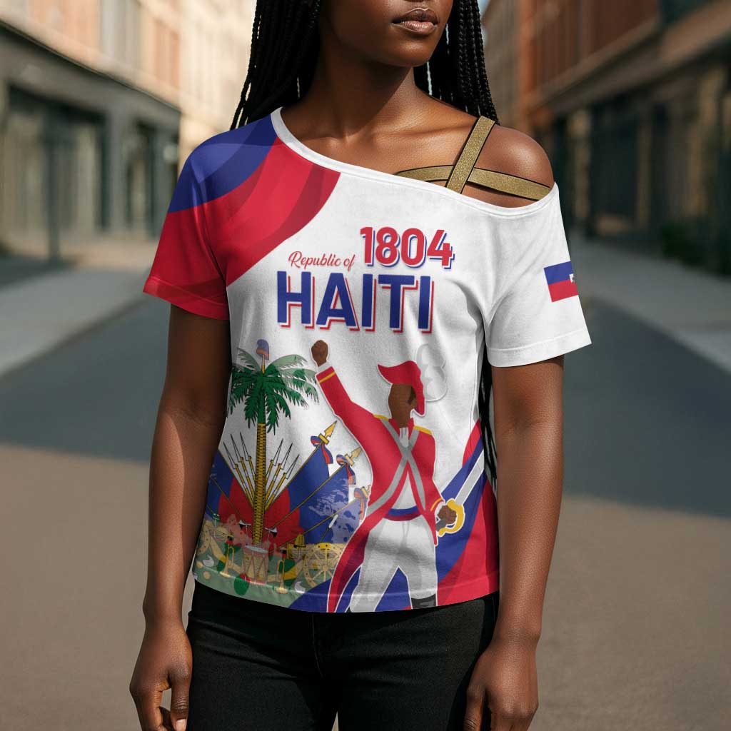Personalised Haiti 222nd Anniversary Independence Day Cross Shoulder Shirt