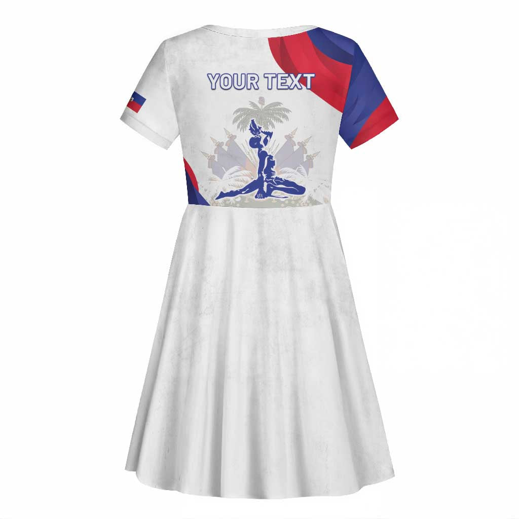 Personalised Haiti 222nd Anniversary Independence Day Kid Short Sleeve Dress - African Pride