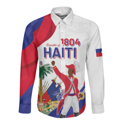 Personalised Haiti 222nd Anniversary Independence Day Long Sleeve Button Shirt - African Pride