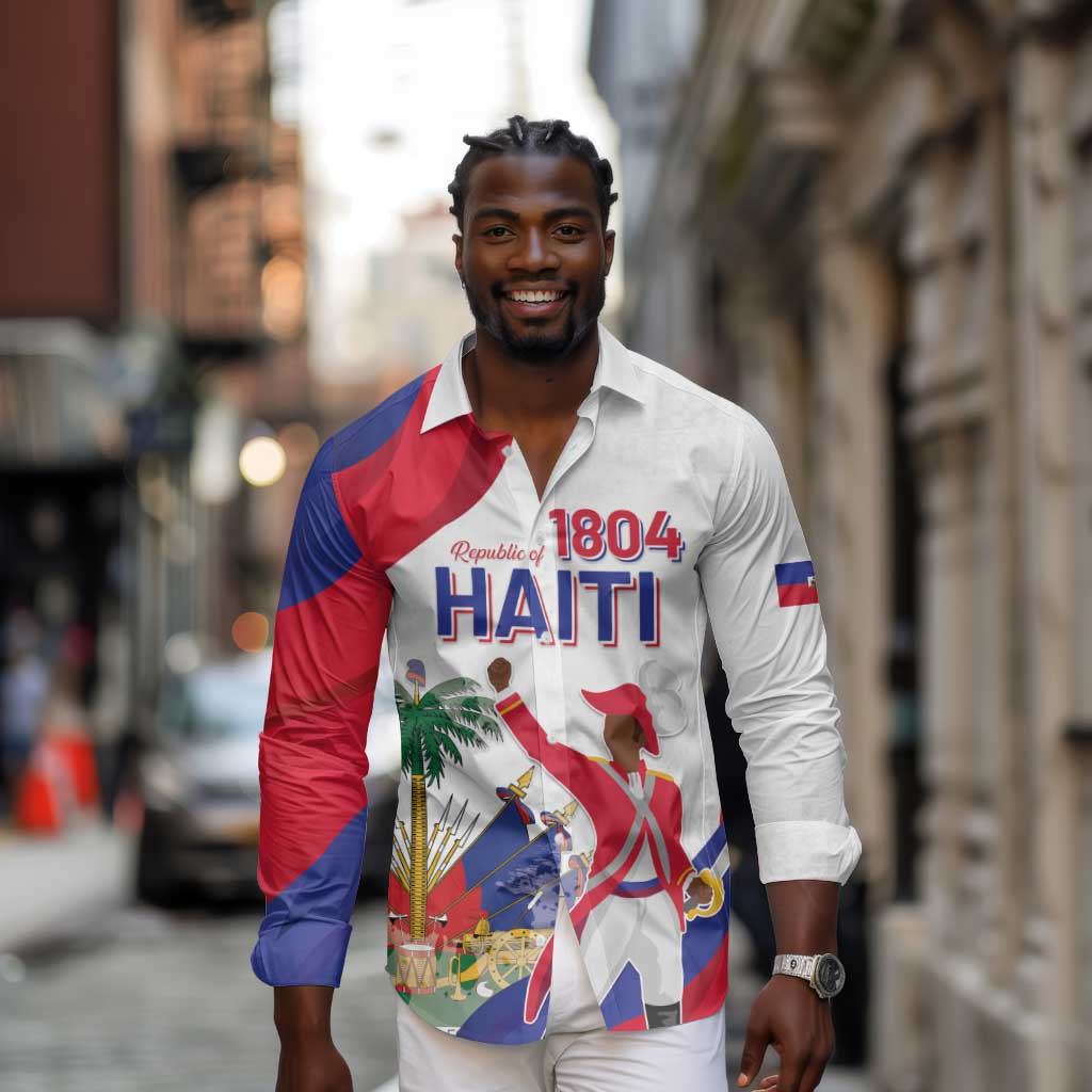 Personalised Haiti 222nd Anniversary Independence Day Long Sleeve Button Shirt - African Pride