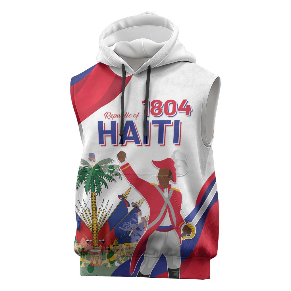 Personalised Haiti 222nd Anniversary Independence Day Sleeveless Hoodie - African Pride