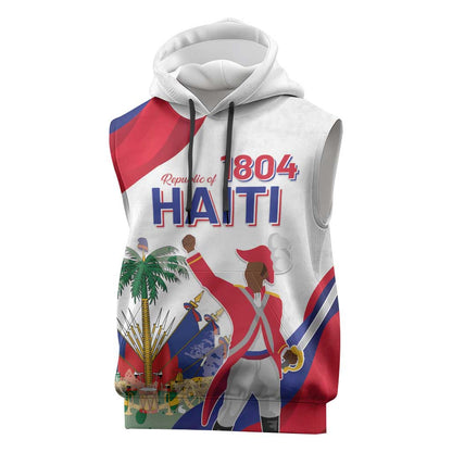 Personalised Haiti 222nd Anniversary Independence Day Sleeveless Hoodie - African Pride