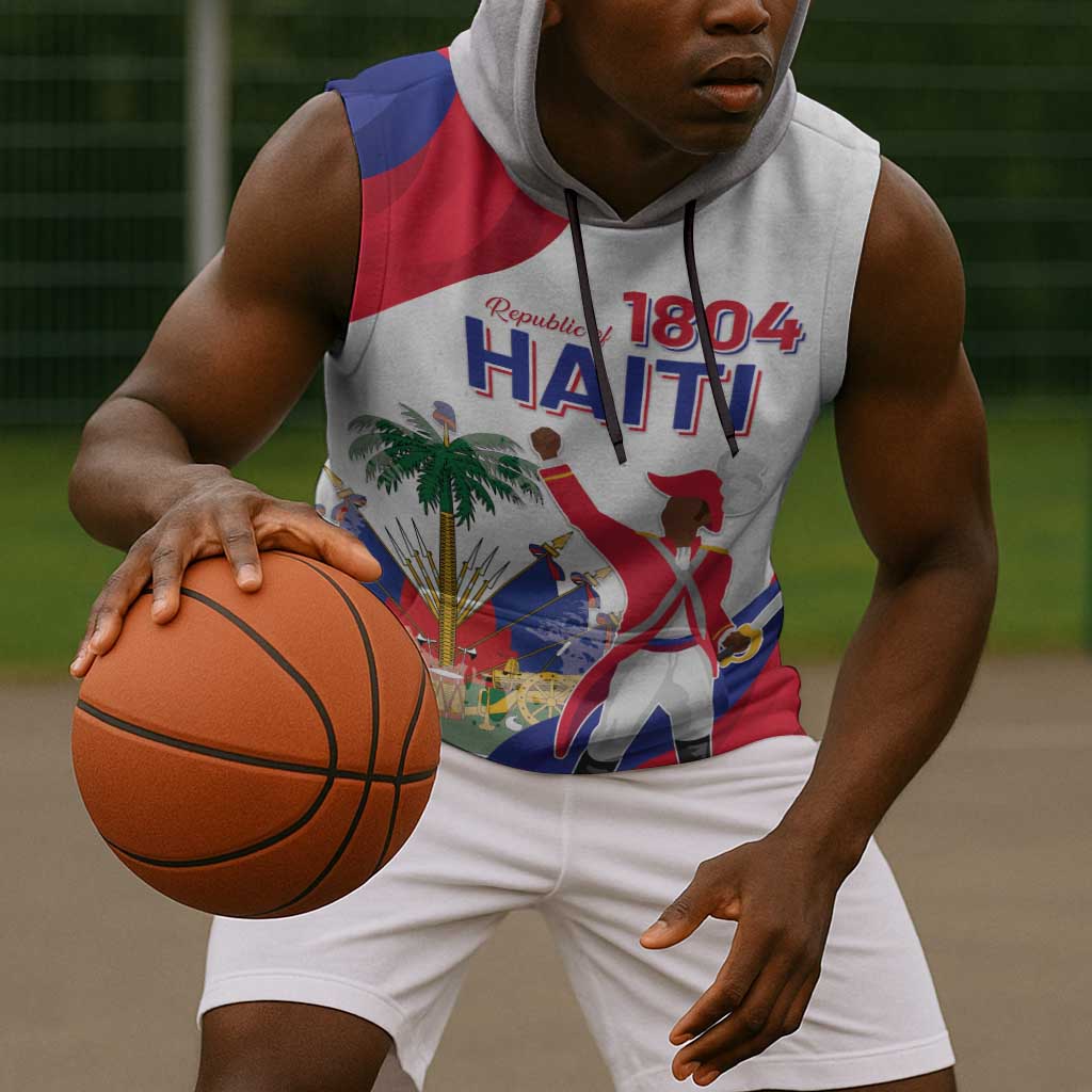 Personalised Haiti 222nd Anniversary Independence Day Sleeveless Hoodie - African Pride