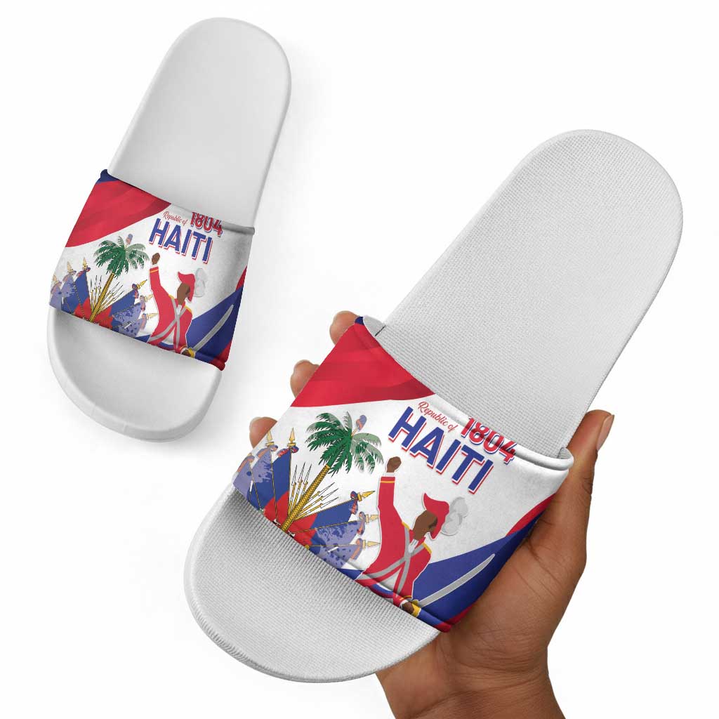Haiti 222nd Anniversary Independence Day Slide Sandals