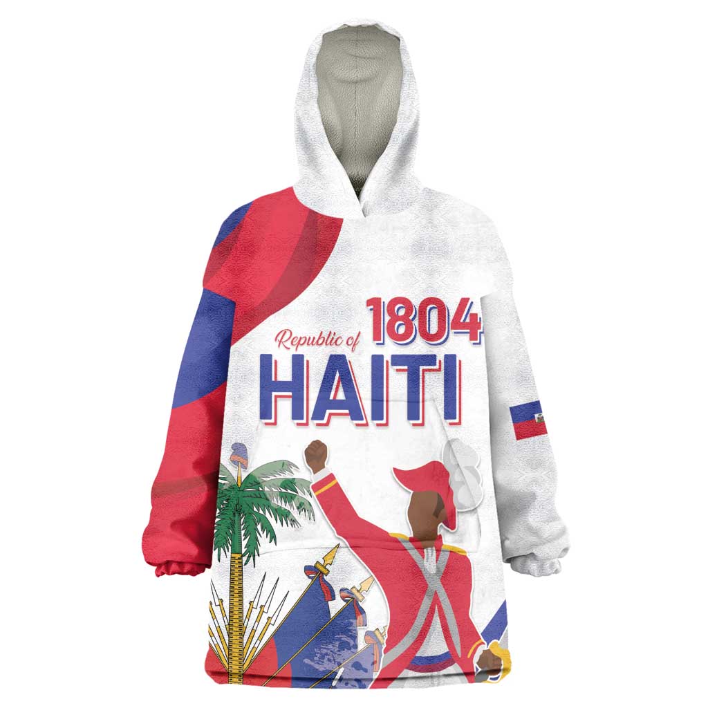 Personalised Haiti 222nd Anniversary Independence Day Wearable Blanket Hoodie - African Pride