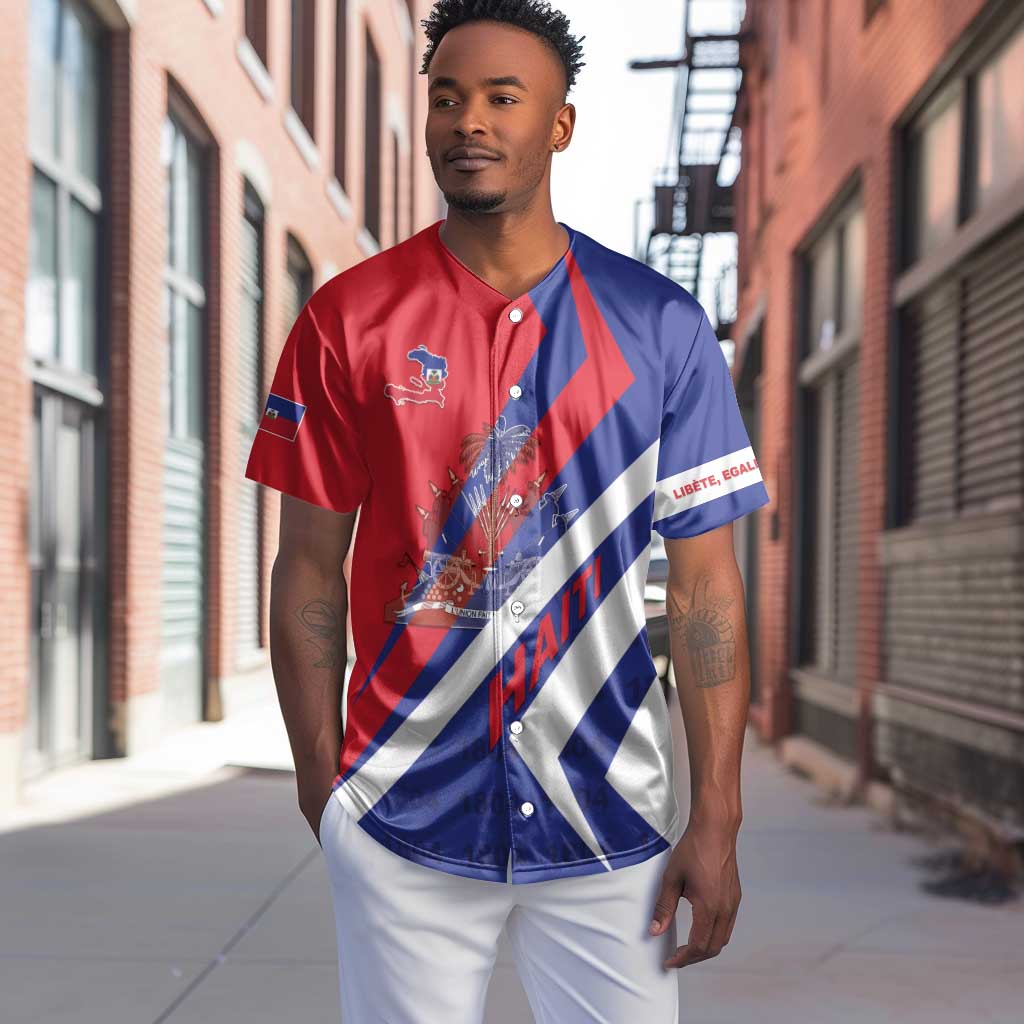 Personalised Haiti 1804 Baseball Jersey Coat Of Arms Simple Style - African Pride