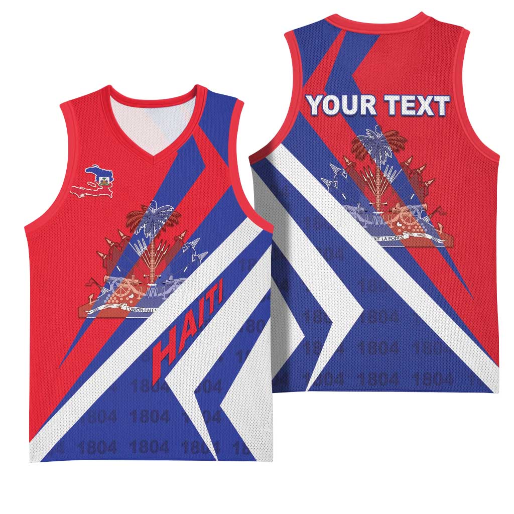 Personalised Haiti 1804 Basketball Jersey Coat Of Arms Simple Style - African Pride