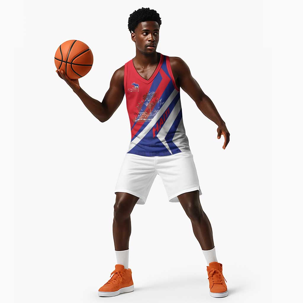 Personalised Haiti 1804 Basketball Jersey Coat Of Arms Simple Style - African Pride