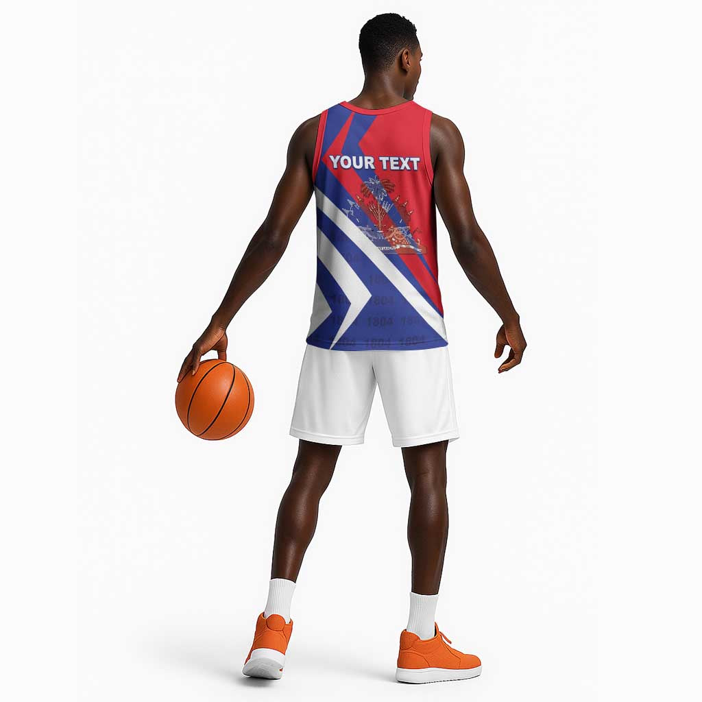 Personalised Haiti 1804 Basketball Jersey Coat Of Arms Simple Style - African Pride