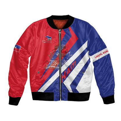 Personalised Haiti 1804 Bomber Jacket Coat Of Arms Simple Style - African Pride