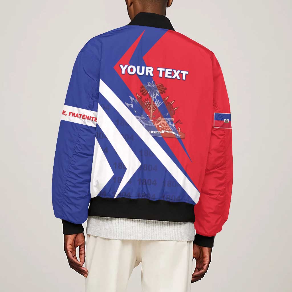 Personalised Haiti 1804 Bomber Jacket Coat Of Arms Simple Style - African Pride