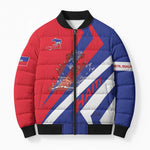 Personalised Haiti 1804 Bomber Puffer Jacket Coat Of Arms Simple Style