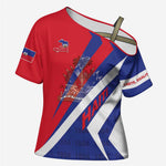 Personalised Haiti 1804 Cross Shoulder Shirt Coat Of Arms Simple Style