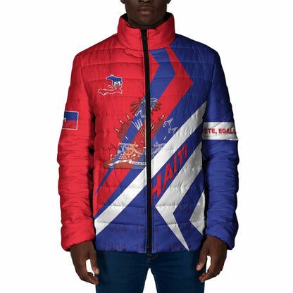 Personalised Haiti 1804 Padded Jacket Coat Of Arms Simple Style