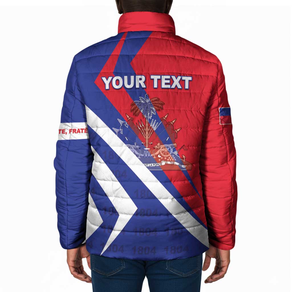 Personalised Haiti 1804 Padded Jacket Coat Of Arms Simple Style