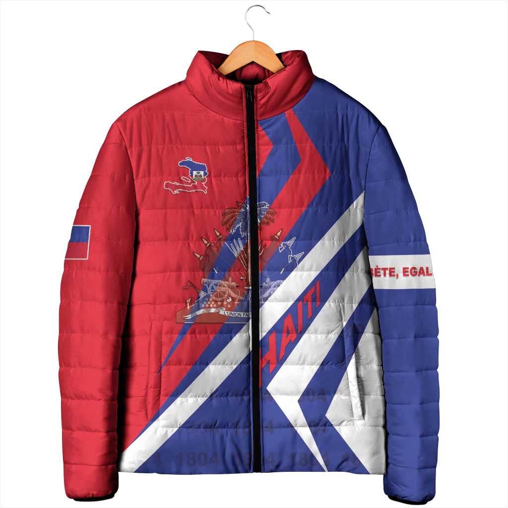 Personalised Haiti 1804 Padded Jacket Coat Of Arms Simple Style