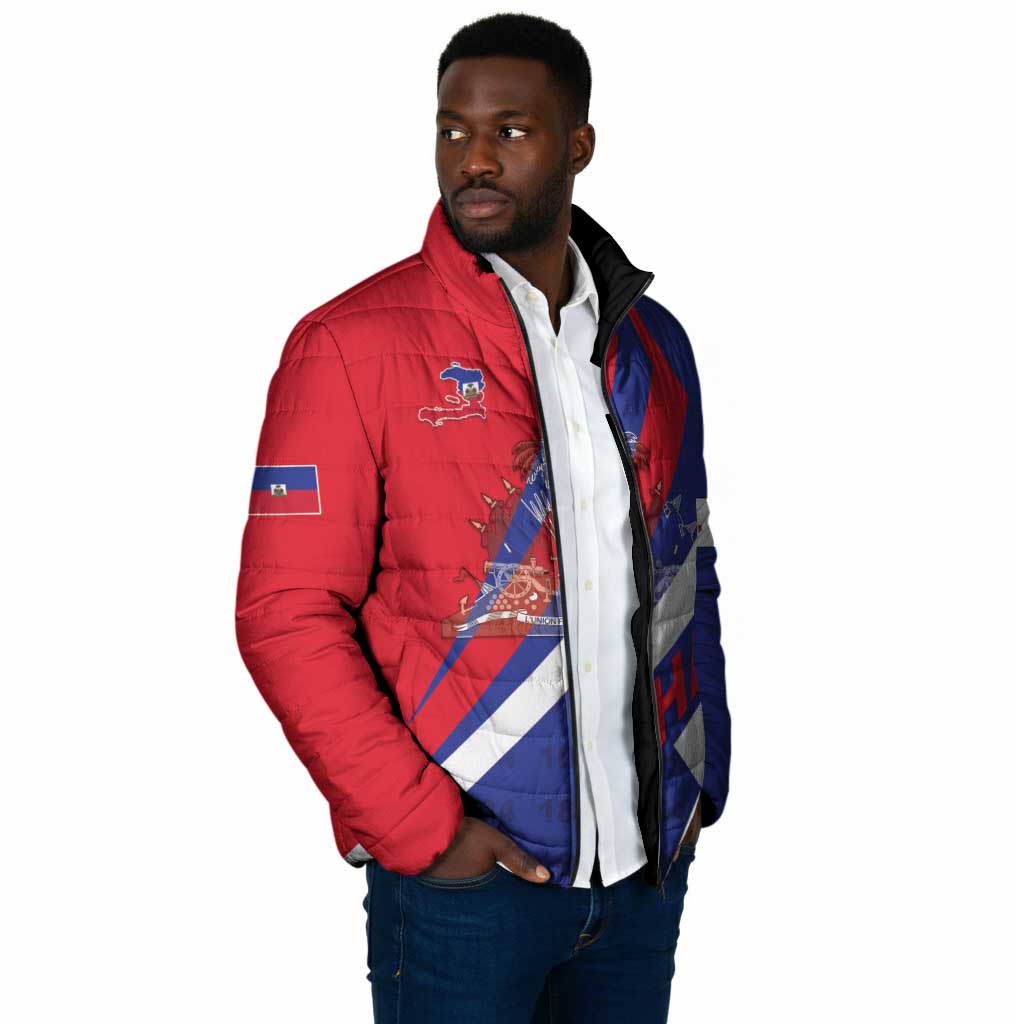 Personalised Haiti 1804 Padded Jacket Coat Of Arms Simple Style