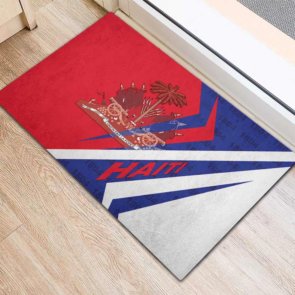 Haiti 1804 Rubber Doormat Coat Of Arms Simple Style - African Pride