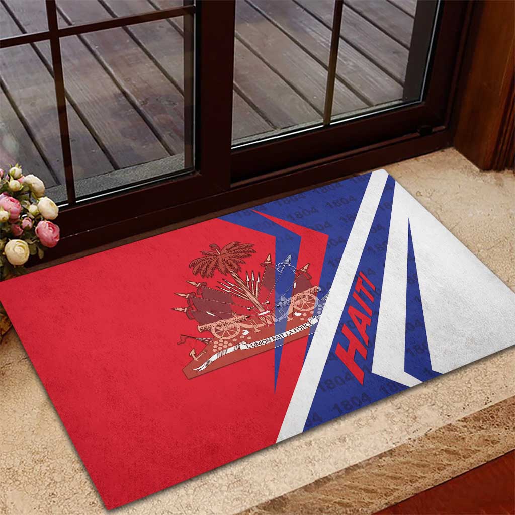 Haiti 1804 Rubber Doormat Coat Of Arms Simple Style - African Pride